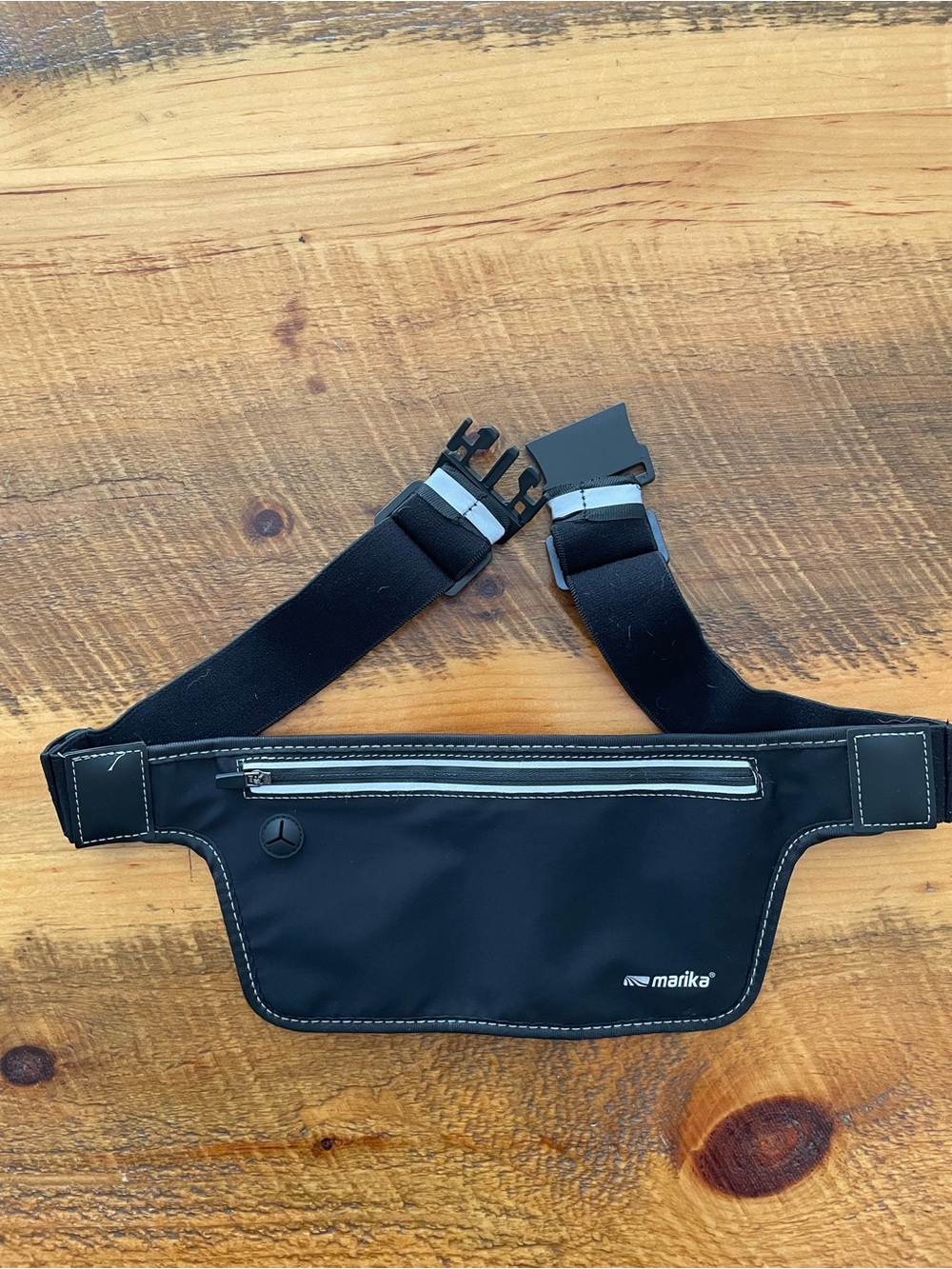 Marika Black Reflective Trim Waist Belt Bag